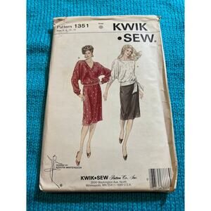 Kwik Sew pattern 1351 dolman top straight skirt 1980s